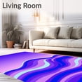 thumbnail image 2 of ODIKA 6' x 9' Machine Washable Non-Slip Area Rug, Abstract Wave High Traffic Rug, Purple, 535648, 2 of 7