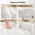 thumbnail image 6 of Modern Upholstered Stuffed Animal Fabric Rocking Chair Set of 2 – High Backrest, Padded Seat, Cozy Accent Glider for Living Room or Bedroom – Recliner Armchair – Beige, 6 of 8