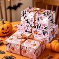 thumbnail image 4 of Gift Wrapping Paper, Halloween Paper, Pink Pumpkin Decor, Cute Wrapping Paper, 28X20 Inch Pink Ghost and Design, Halloween Party Gift Packaging for Favors and Gifts, 4 of 6