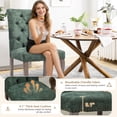thumbnail image 4 of QuzyAor Tufted Chenille Dining Chair for Kitchen Living Room, Solid Wood Legs Farmhouse Accent Chair, Set of 2, Olive Green, 4 of 9