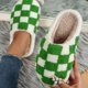 thumbnail image 2 of Casa Piso Plano Diapositivas Suaves Invierno Slip-On Checke Para Mujer rojo, 2 of 7