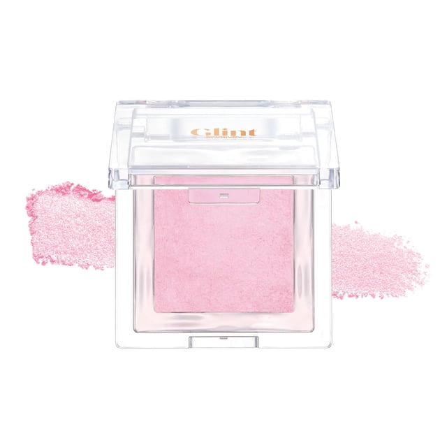 Glint Baked Blush (Balletcore Pink 0.08oz) - Rubor facial en polvo de larga duración para todo el día para una apariencia natural. Maquillaje coreano para el cuidado de la piel coreano. Color mezclabl