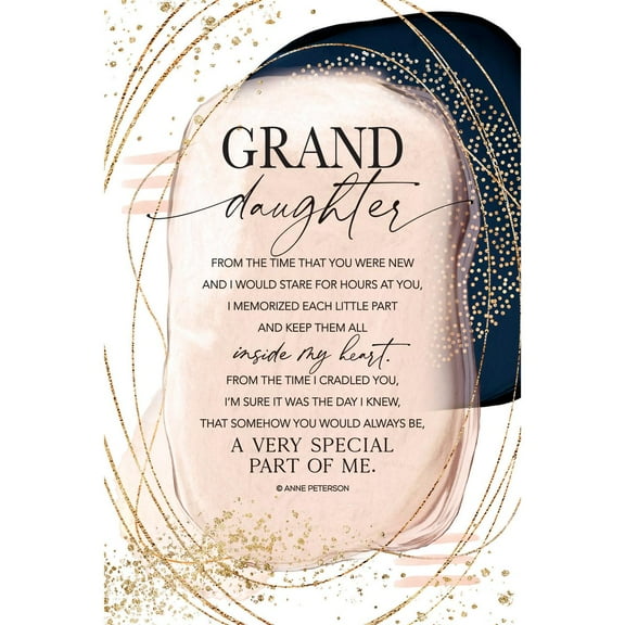 Dexsa Granddaughter Wood Plaque with Inspiring Quote 6 in x 9 in - Easel and Hanging Hook