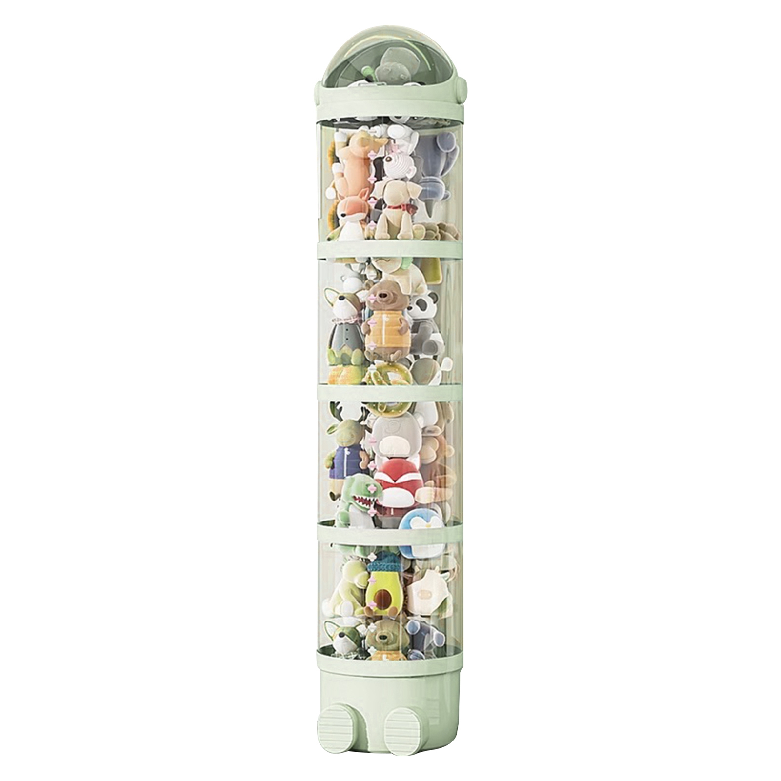 Callipe Transparent Vertical Toy Organizer Doll Storage Bucket Large Capacity Dustproof Easy to Install Vertical Stuffed Animal Storage Tube