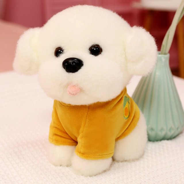 25-45CM Kawaii Arrival Stuffed Sweater Dog Plush Toy Cute Simulation Puppy Pets Fluffy Baby Dolls Birthday Gifts for ChildrenYellow35cm Deng Xun unisex