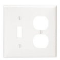 thumbnail image 1 of Leviton Manufacturing 4590402 2-Gang 1 Toggle 1-Duplex Device Combination Wall Plate, White, 1 of 3