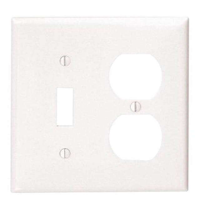 Leviton Manufacturing 4590402 2-Gang 1 Toggle 1-Duplex Device Combination Wall Plate, White