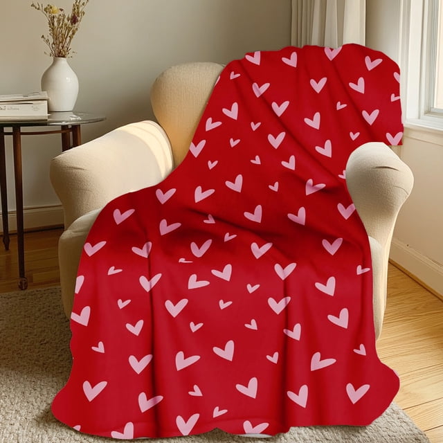 Manta decorativa con forma de corazón | Manta acogedora para sofá | Suave felpa de poliéster para sofá y dormitorio | Decoración romántica para el hogar