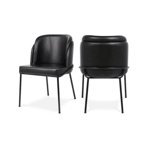 Meridian Furniture Jagger Black Vegan Leather Dining Chair (Set of 2)