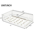 thumbnail image 4 of Montessori Floor Bed, Kids Bed Frame, Low Profile Toddler Bed with Removable Slats and Safety Door, Wood Bed Frame for Kids Boys Girls, Twin White, 4 of 11