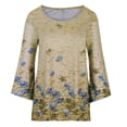 thumbnail image 5 of Ladies Long Sleeve T Shirt Round Neck Top Ladies Plus Size Tops Elegant Baggy Blouses Blouse Longline Tunic Tops for Women Cotton Casual T-Shirt Watercolor Printed, 5 of 5