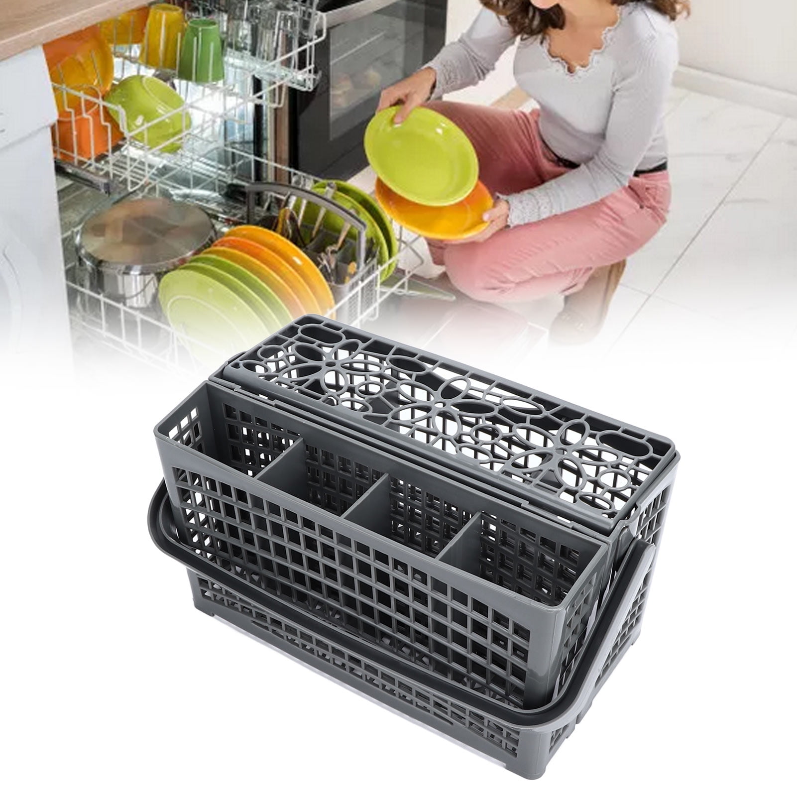 LHCER Silverware Basket,Dishwasher Silverware Basket Utensil Cutlery Holder Knives Forks Storage