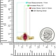 thumbnail image 7 of Marquise Halo Beaded Ring Ruby Cubic Zirconia Yellow Tone 925 Sterling Silver, Size 9, 7 of 7