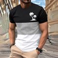 thumbnail image 3 of Mens Casual Pantalones Cortos Cuello Redondo Patchwork Impresión Suéter Blusa de Fitness, Camisetas para Hombre, 3 of 4