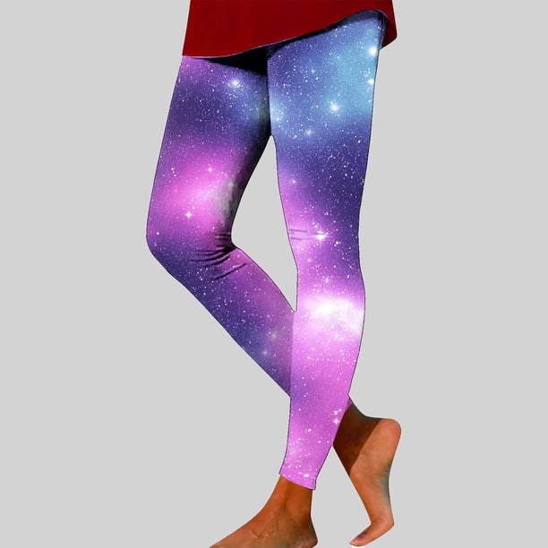 TaTaai Starry Sky Print Stretchy Elastic Fashion Women High Waisted Yoga Pants Non-see-through Breathable Gym Workout Casual Daily Leggings Gift
