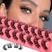 Cluster Lashes Natural Look Wispy Cat Eye Lashes Extensions Fluffy False Eyelashes Individual Lashes Strips DIY Lashes Pack Natural Lashes Clusters 8 Pairs by Newcally