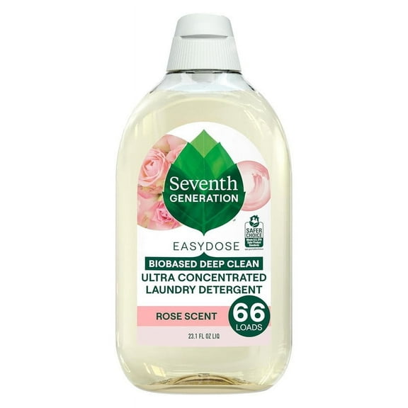 Seventh Generation EasyDose Laundry Detergent, Ultra Concentrated: 66 Loads, Rose Scent, 23.1 fl oz