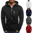 thumbnail image 5 of CENL Men Casual Long Sleeve Zip Up Hoodies Tops Sport Slim Fit Hooded Sweatshirt Coat, 5 of 9