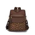 thumbnail image 3 of PRIYAL BWomen's Oxford Cloth Backpack with Leopard Print - Large Capacity & Travel Bag, Detachable Shoulder Straps & Zipper Closure, Suitable for Commuting, Casual Everyday Carry, 3 of 8