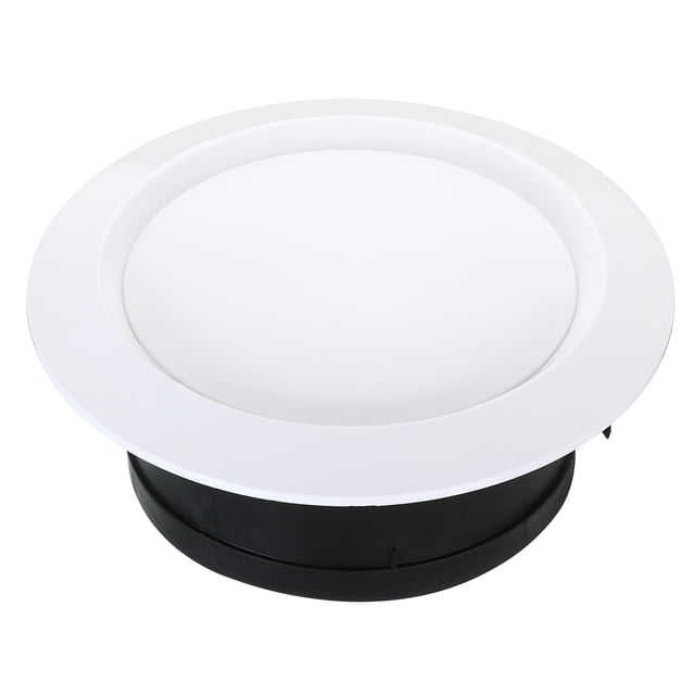 Unique Bargains Évent d'Air Rond de 8 Pouces, Couvercle de Gril Diffuseur de Plafond Réglable en ABS, Persiennes, Évent de Soffite Blanc