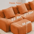 thumbnail image 6 of Miekor Furniture Boneless Sofa,3 Seat High-Quality Teddy Fabric,Anti-Slip Design,No Assembly Curved Armrests Streamlined,32D High Density Sponge For Living Rooms Bedrooms Reading Nook,Orange No7916, 6 of 9