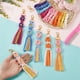 thumbnail image 3 of 6 juegos de kits para hacer llaveros, kits de llaveros de macramé con flores y borlas, kit de llavero tejido, instrucciones incluidas, kits de macramé bohemio., 3 of 8