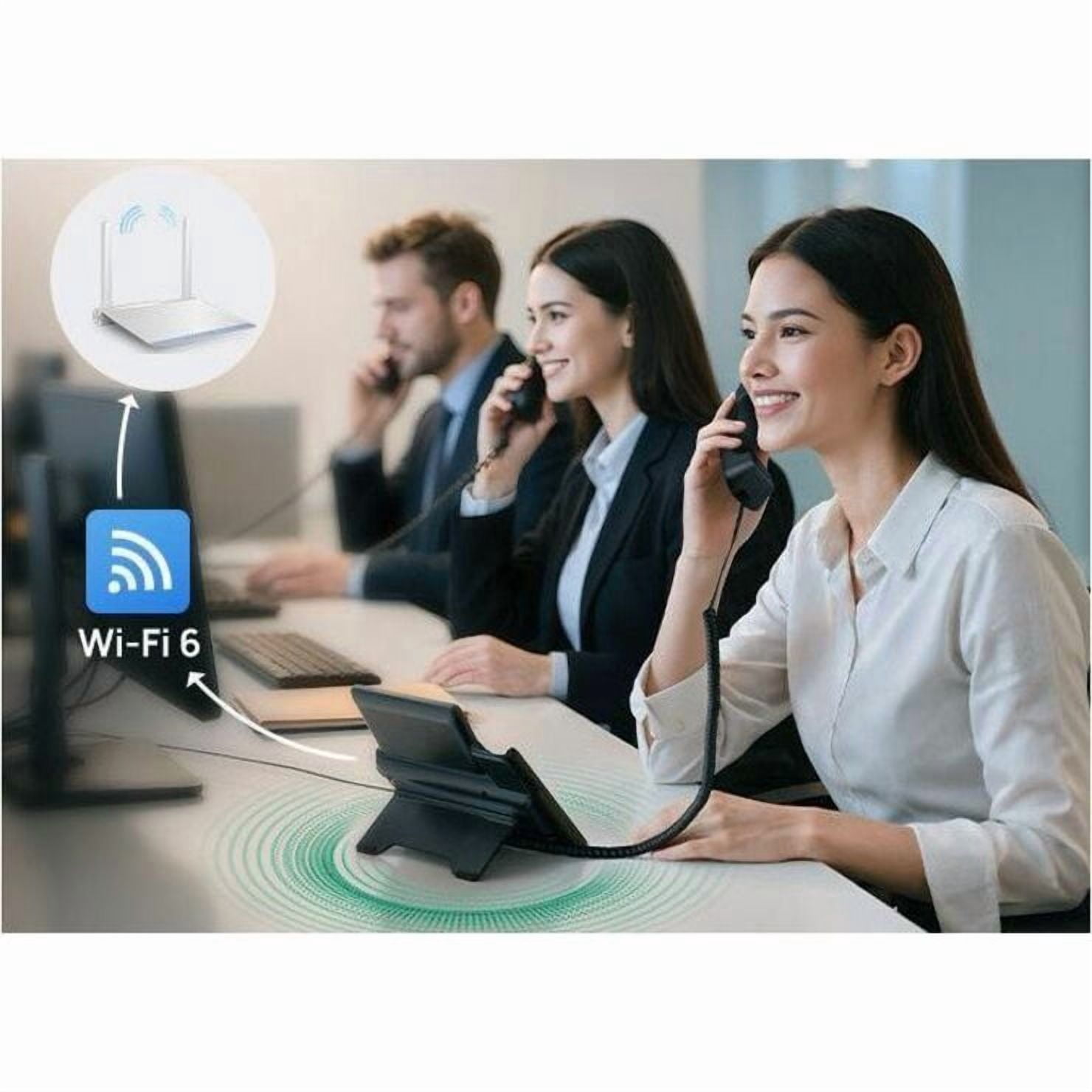 Yealink T74W IP Phone, Corded, Corded/Cordless, Bluetooth, Wi-Fi, 10 Multiple Conferencing, Wall Mountable, Black