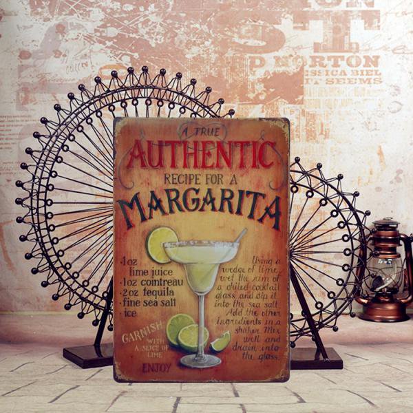Barra De Muestra De Margarita Equipo Decoración De arte De Metal Retro Macarena Metal muestra del vintage
