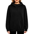 thumbnail image 2 of SSZMDLB Women Plus Size Hooded Sweaters Fall Winter Long Sleeve Zip Up Casual Loose Fit Blouses Soft Fleece Pullover Tops, Black XL, 2 of 6