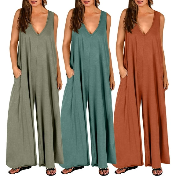 LYMAYTER S-3XL Casual Jumpsuit Thin Women's Jumpsuit Pocket Jumpsuit Women's