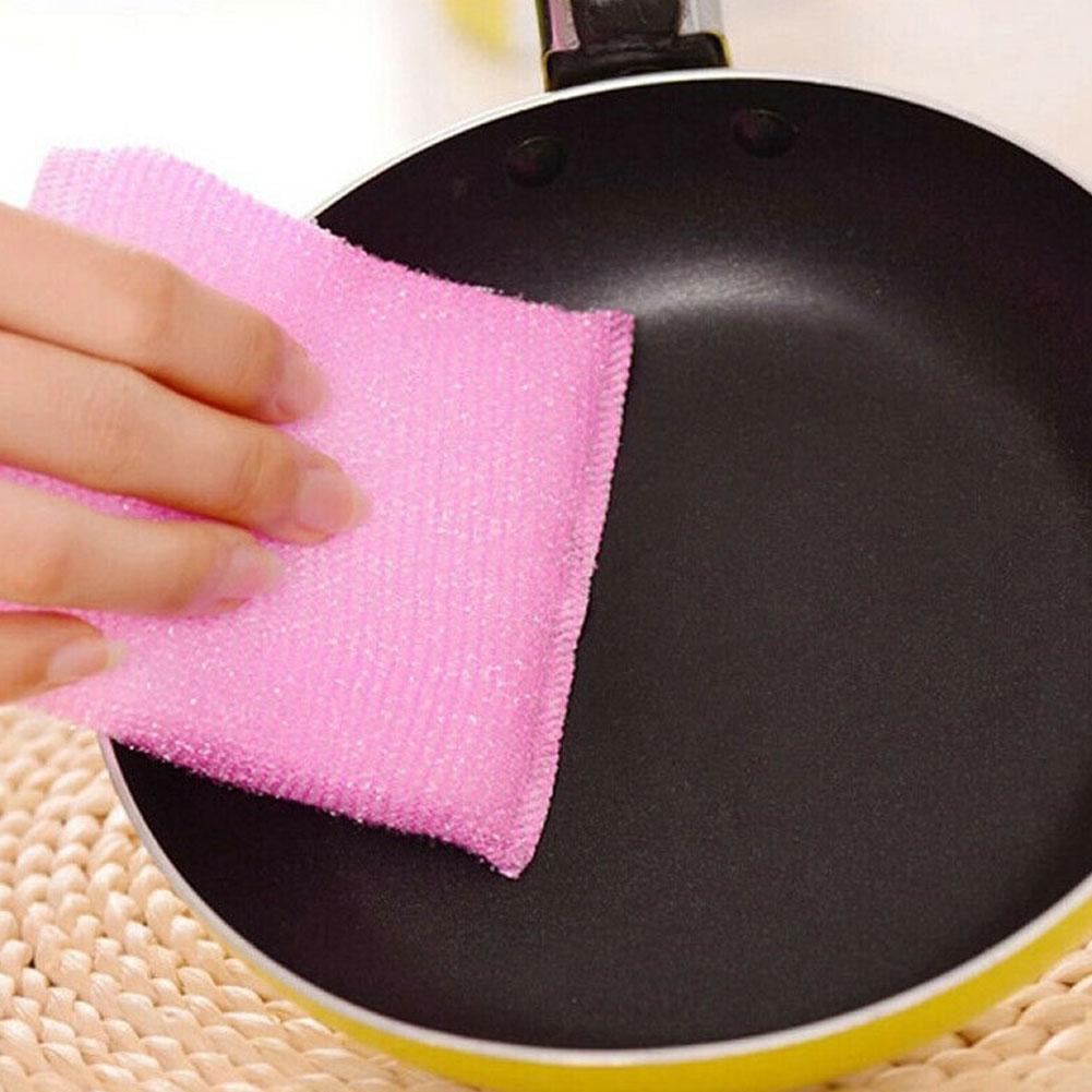 4 PCS/lot Kitchen nonstick oil scouring pad cleaning cloth sponge washing cD SM 
