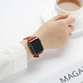 thumbnail image 4 of WFEAGL Apple Watch Leather Band Replacement Wristband 42mm 44mm 45mm Red/Black, 4 of 6