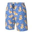 thumbnail image 4 of Disketp Men's Swim Trunks Hawaiian Breathable Surf Beach Swimsuits Mesh Lining Beach Shorts with Pockets-Kawaii Corgi, 4 of 7