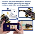 thumbnail image 3 of Robot Kit with 3MP Camera, Robotics Kit for Kids Ages 8&ndash;12 12-16 Compatible with Arduino & Scratch, App & Remote Control, STEM Toys Coding Robot Ki, 3 of 7