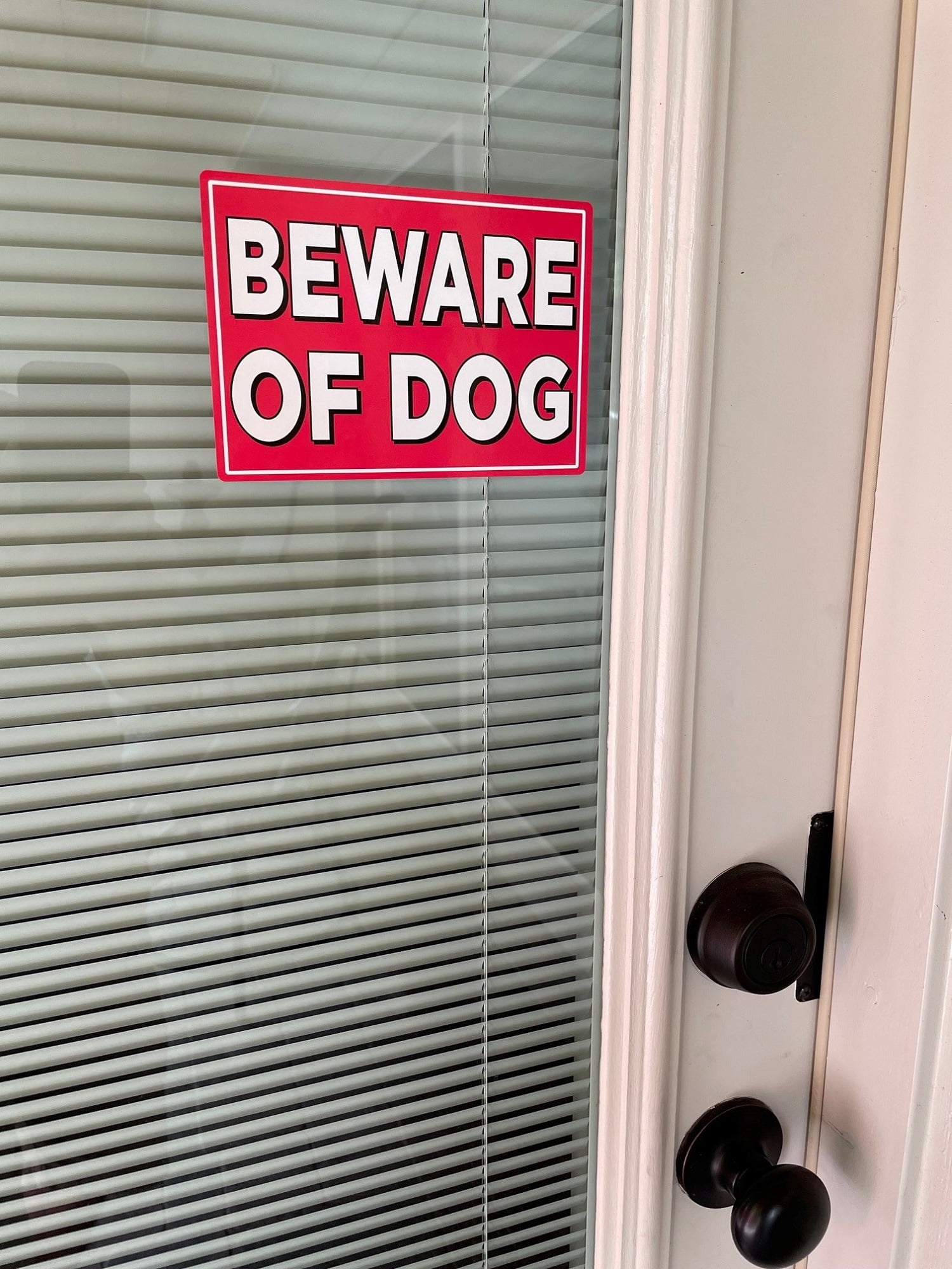 Sunburst Systems 5272 Beware of Dog Sign 5" x 8.5", Vinyl Decal, easy install just peel and stick