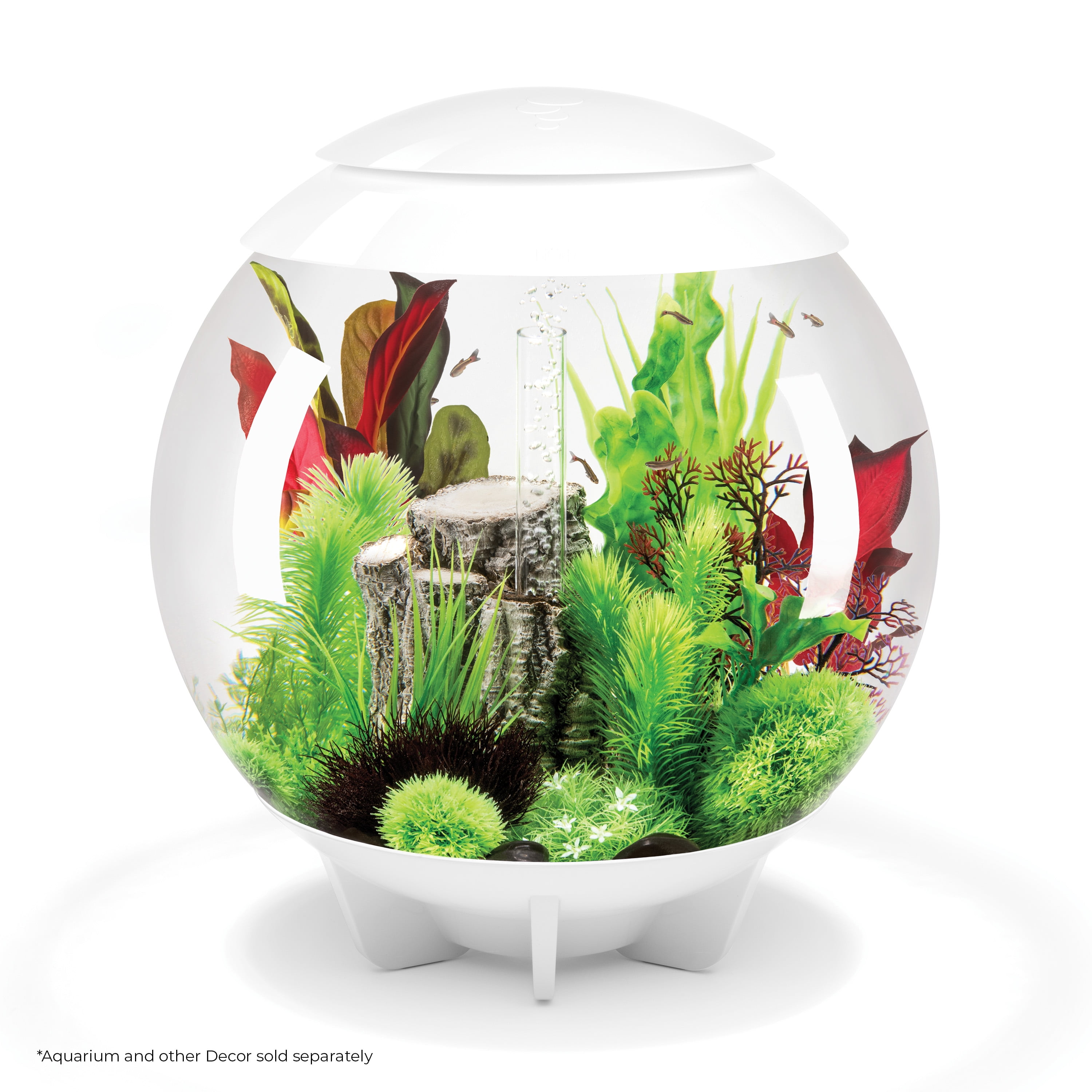 biOrb Large Green & Red Silk Plant Set - Aquarium Plant Decoration
