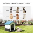 thumbnail image 4 of PawHut Outdoor Dog House with Windows for Miniature Dogs, Blue, 4 of 10