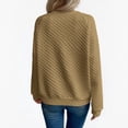 thumbnail image 5 of Yigetop Women Fall Clothes, Womens Sleeve Textured Sweatshirts Casual V Neck Pullover Tops Hoodie Fall Winter Fashion Clothes 2025 Womens Fall Shirts Brown 2XL, 5 of 6