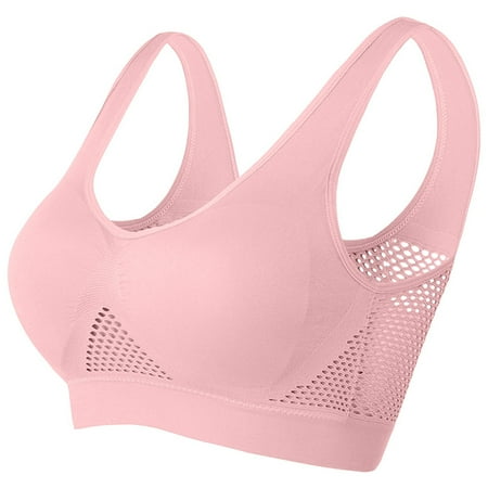 Limited-Time Offer: Bras for Women No Underwire  Sujetadores para Mujer Sin Aros  Woman s Solid Color Gathered Together Large Size Daily Bra Underwear No Rims SOPATENOR Pink XL