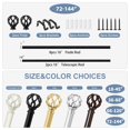 thumbnail image 3 of TVWOO Black Decorative Farmhouse Curtain Rods:72-144"Adjustable Heavy Duty Single Window Curtain Rod for Bedroom Living Room,Matte Black Boho Rustic Drapery Rods with Vintage Twist Fi, 3 of 9