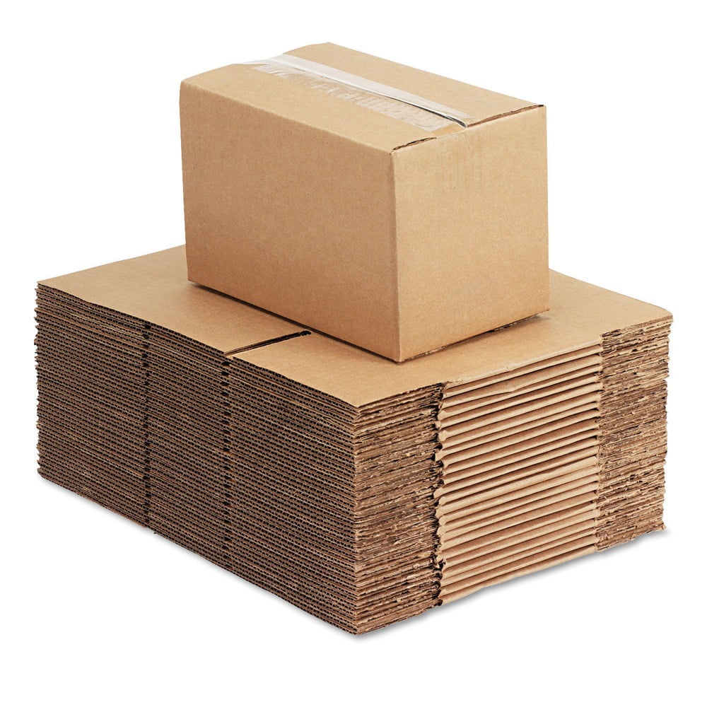 General Supply Brown Corrugated - Fixed-Depth Shipping Boxes, 10l x 6w x 6h, 25/Bundle