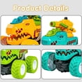 thumbnail image 6 of FNNMNNR 3PCS Pull Back Cars Friction Powered Vehicles, Stunt Dinosaur Car, Off Road Model Toy Car Best Toys Gift, Baby Gift for 12 Months and up,Toy Cars for 1 2 3 Year Old Boys, 6 of 7
