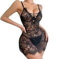 thumbnail image 2 of Lingerie pour Femmes à Lacets, Décolleté en V Profond, Lingerie Transparente à Armatures avec Strings, Ensemble 2 Pcs S, 2 of 8