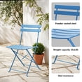 thumbnail image 5 of Yardgrace 3-Piece Folding Steel Patio Bistro Set, 2 Chairs and Table, Peacock Blue, 5 of 8