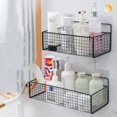 thumbnail image 4 of Casewin 1 Pack Storage Baskets Household Carbon Steel Wall-Mounted Containers Organizer Bins for Kitchen Bathroom, White, 4 of 7