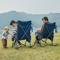 thumbnail image 3 of Padded Rocking Camping Chair, Foldable Rocker Chair, Heavy Duty-Steel, Supports 400 lbs, Blue, 3 of 8