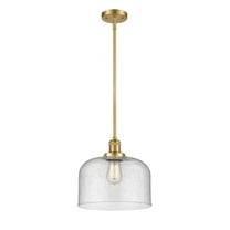 201S-SG-G74-L Innovations Lighting Bell - 1 Light Stem Hung Mini Pendant In Industrial Style-13 Inches Tall and 12 Inches Wide-Satin Gold Finish-Seedy