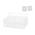 thumbnail image 2 of Organizador de pared colgante, cesta colgante de alambre, cesta de alambre de acero resistente para manualidades Blanco M con pegatina, 2 of 9