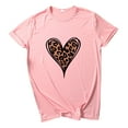 thumbnail image 2 of OKBOP Night Out Tops for Women,New Fashion Short Sleeve Casual Love Leopard Printed Loose T-Shirt Blouse Black Sweatshirt Women, 2 of 3