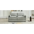 thumbnail image 5 of 68.1" Light Grey Chenille Upholstered Loveseat Sofa Couch - Plush Double Cushion, Curved Arms, Lumbar Pillow for Cozy Living Room Deep Seating, 5 of 29
